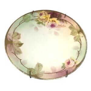 Antique Hand Painted Floral Plate 6" Prussian (Austria) Royal Rudolstadt